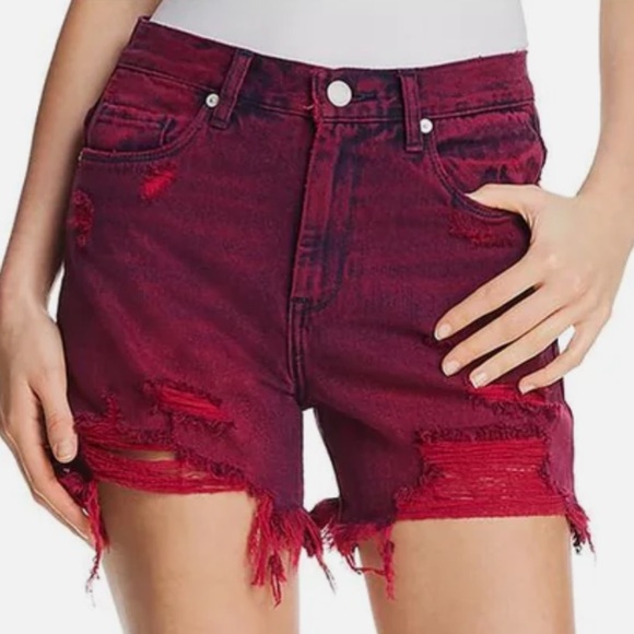 Blank NYC Pants - Blank NYC - Fushia & Purple Distressed High Rise Cutoff Party Shorts | Size 26